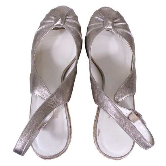 NEW Stuart Weitzman Peep Toe Fiesta Espadrille Wedge Sandals Size 9.5M #506 - Picture 3 of 8